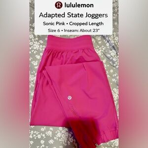 Lululemon Adapted State HR Jogger 23" Sonic Pink • Size 6 • RARE Color
